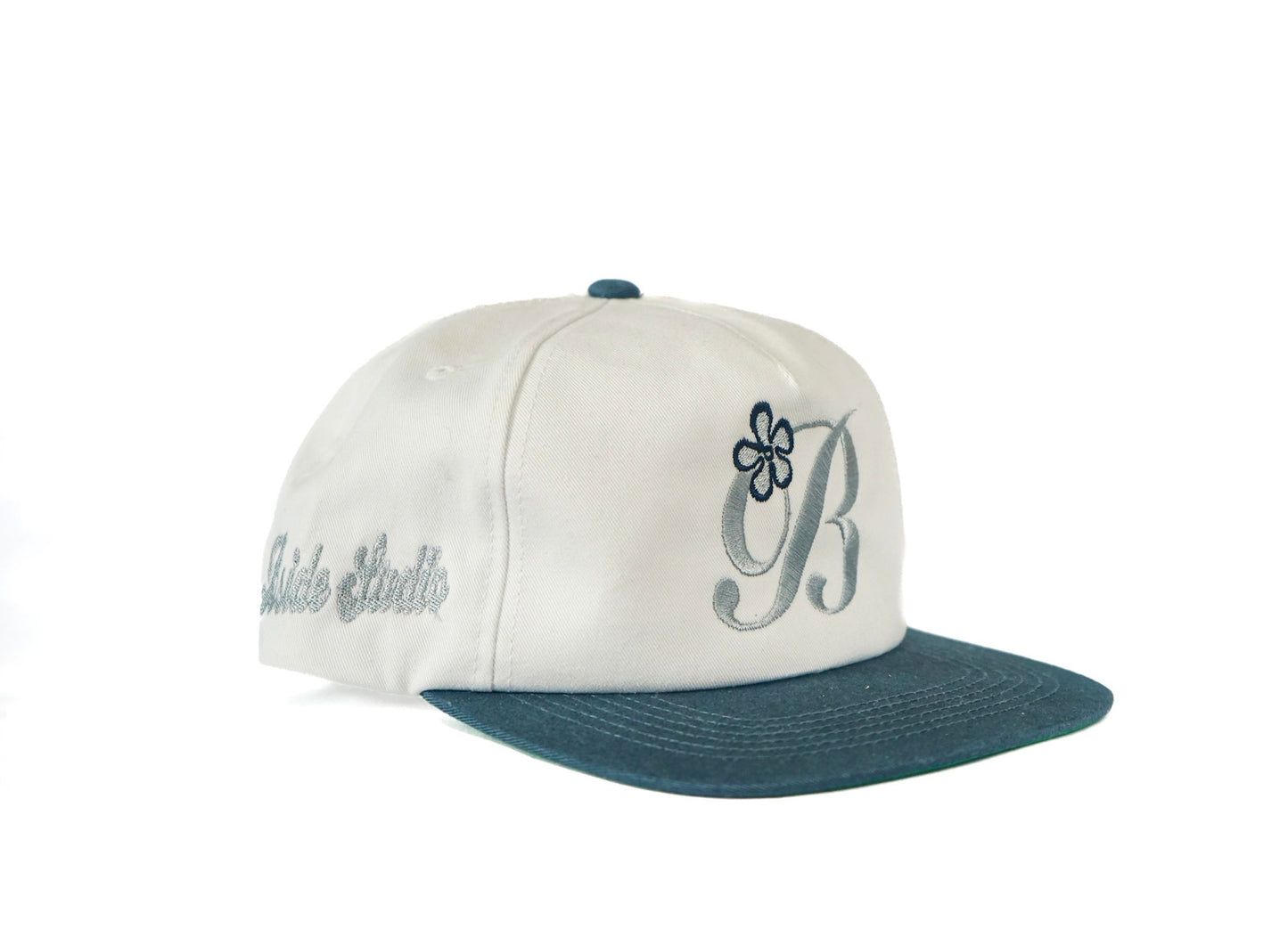 Flower script “B” by Bside Studio (March 2025)Silver/ Faded Navy