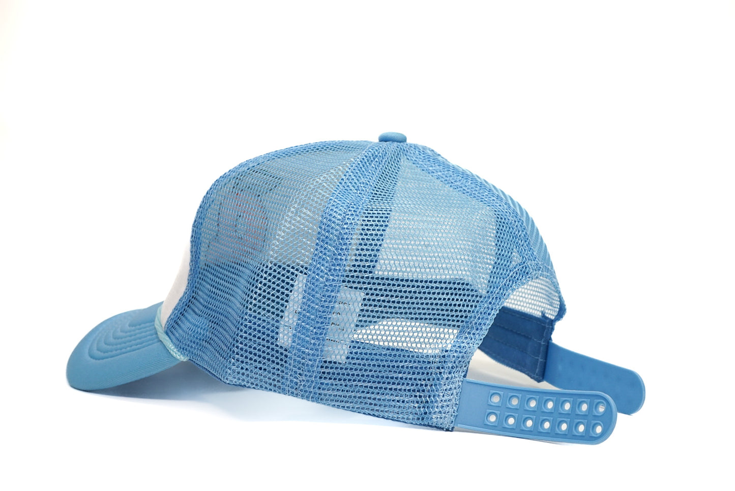 A Peach Trucker Hat Sky Blue (Mid Profile)