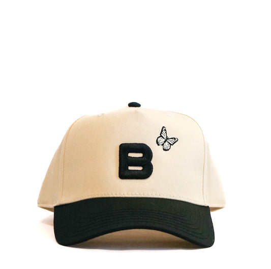 Butterfly "B" Cap by Bside Studio “Cream/Black”