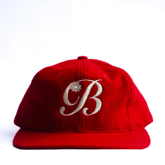 Flower script “B” by Bside Studio (Dec 2025)Deep Red/Ivory white