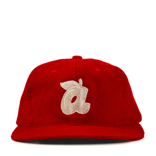 A Peach Cap by Bside Studio (Dec 2025)Deep Red/Ivory white  (Fitted & Adjustable)