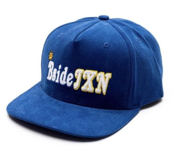 Bsidejxn Blue Corduroy Strapback